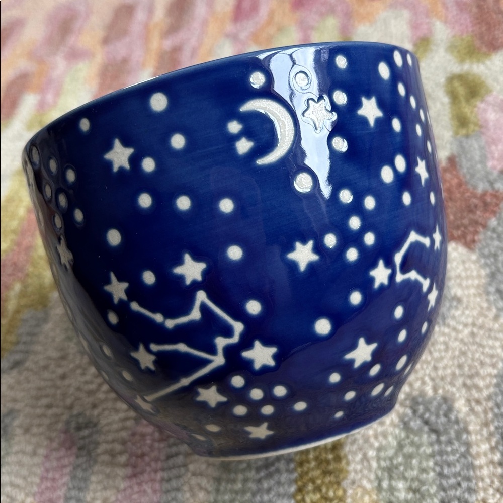 Ramen Noodles Blue Constellation Bowl with Chopstick holder starry night vibes